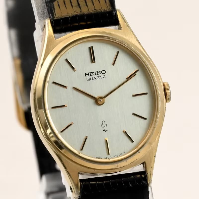 SEIKO レディース腕時計 QUARTZ 22mm Oval Shape Gold Filled ASGP Ref.1400-5160 手錶 古董錶