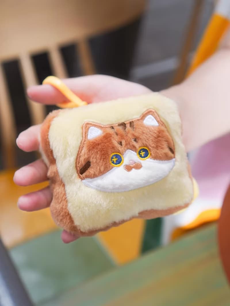 MEWJI妙吉原創可愛卡通面包貓咪毛絨拉鏈零錢小包禮物