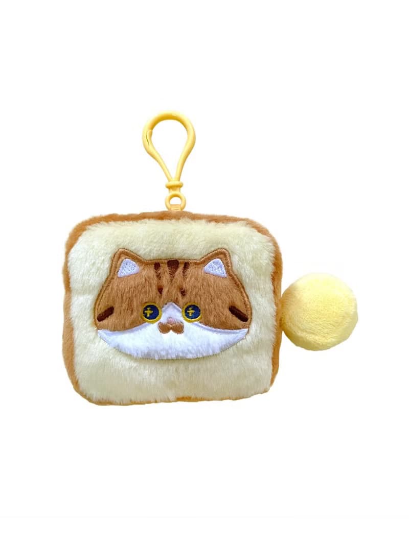 MEWJI妙吉原創可愛卡通面包貓咪毛絨拉鏈零錢小包禮物