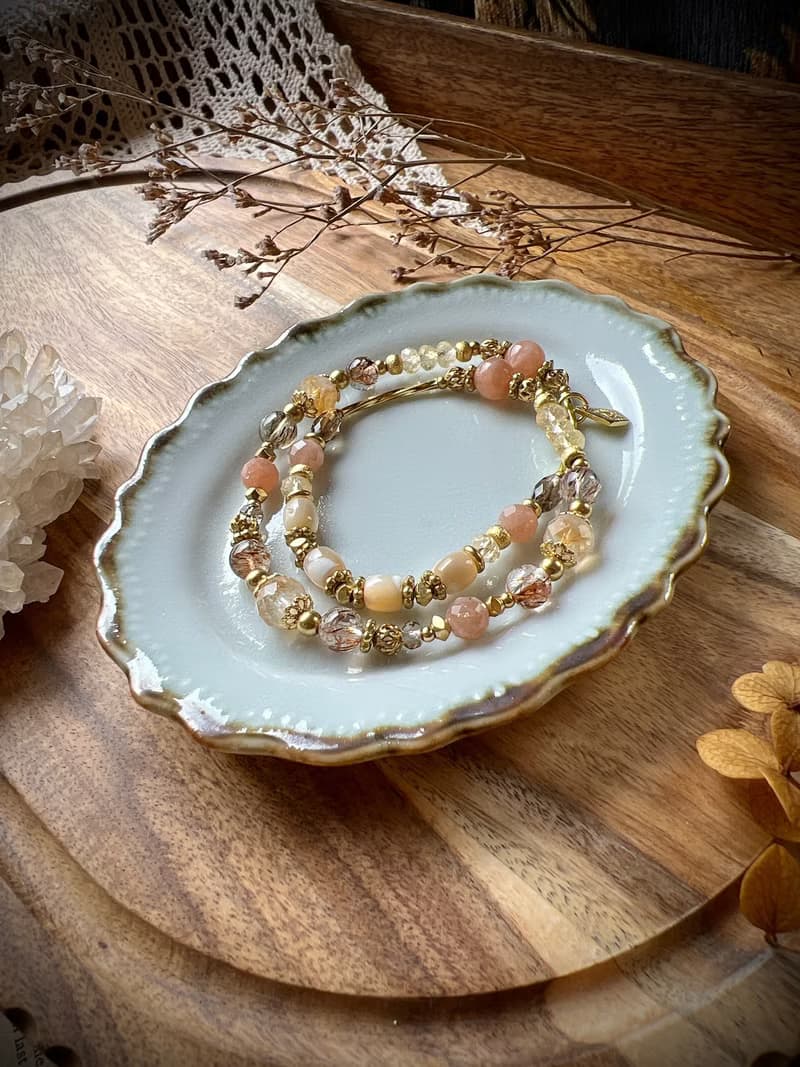 -羅馬假期-天然水晶手鏈/黃銅手鍊