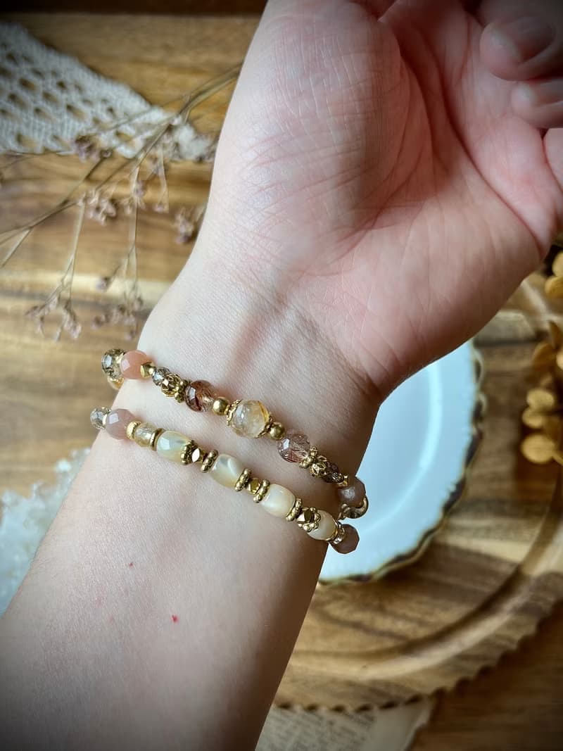 -羅馬假期-天然水晶手鏈/黃銅手鍊