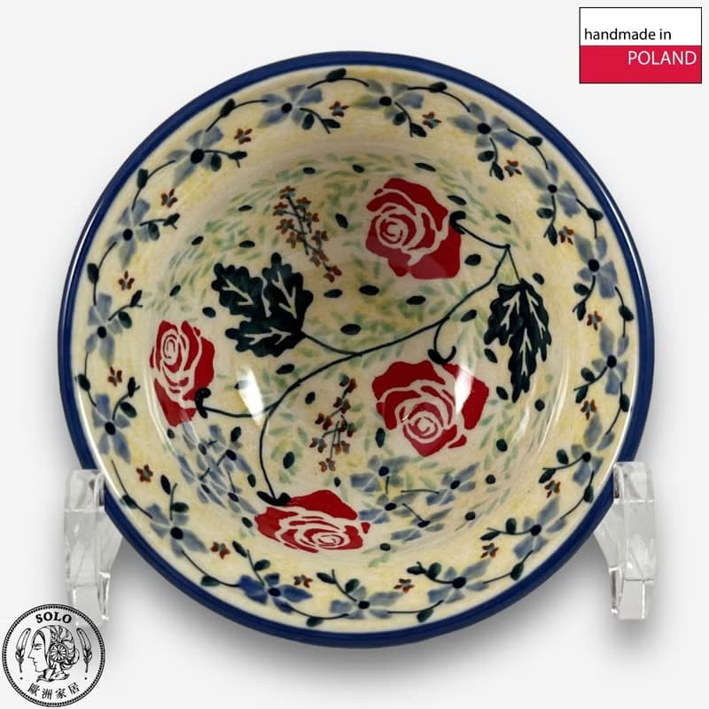 波蘭手繪手工陶-飯碗 11.5cm 薔薇花束系列 設計師款