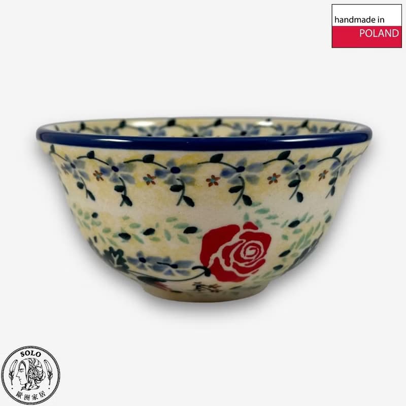 波蘭手繪手工陶-飯碗 11.5cm 薔薇花束系列 設計師款