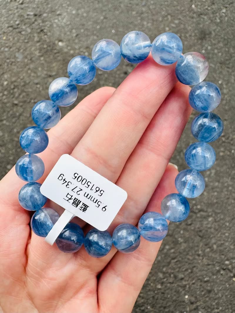 藍色櫻花雨濃色玉化藍晶石9.5mm27.34g轉運水晶提升洞悉力