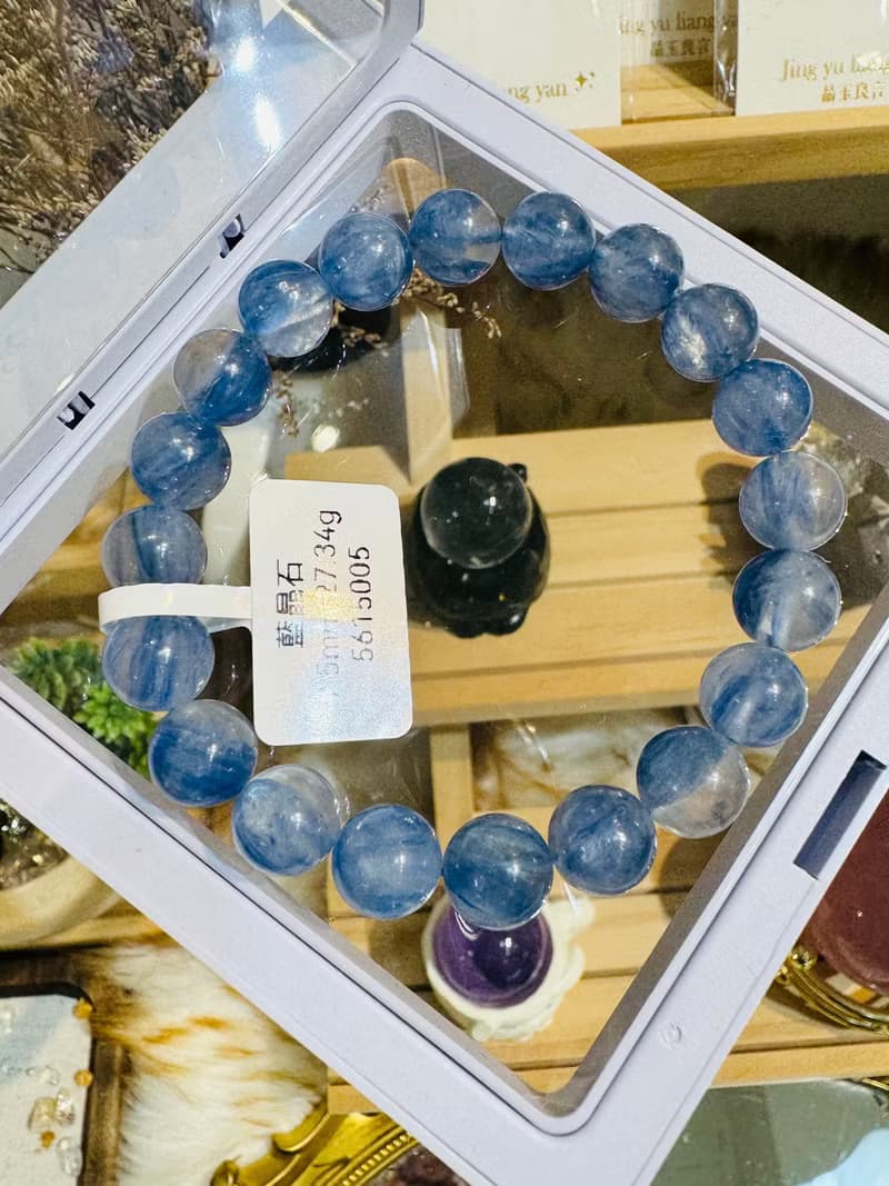 藍色櫻花雨濃色玉化藍晶石9.5mm27.34g轉運水晶提升洞悉力