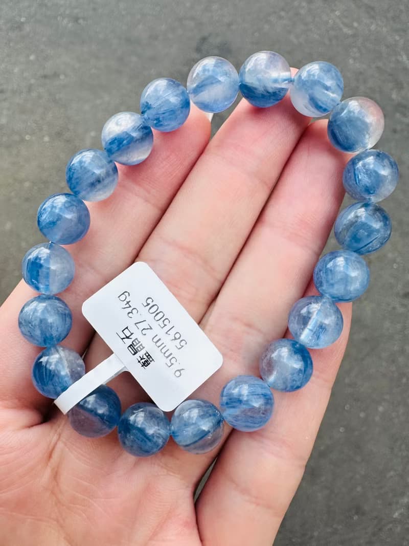 藍色櫻花雨濃色玉化藍晶石9.5mm27.34g轉運水晶提升洞悉力