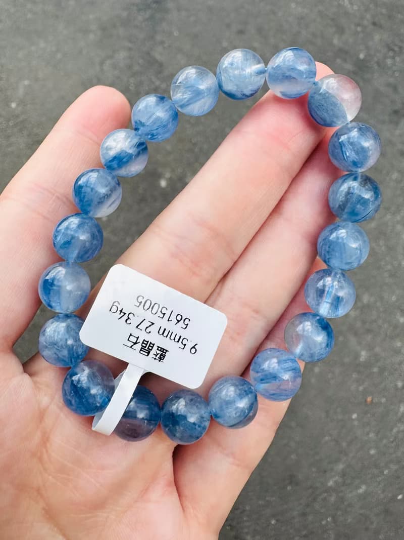 藍色櫻花雨濃色玉化藍晶石9.5mm27.34g轉運水晶提升洞悉力