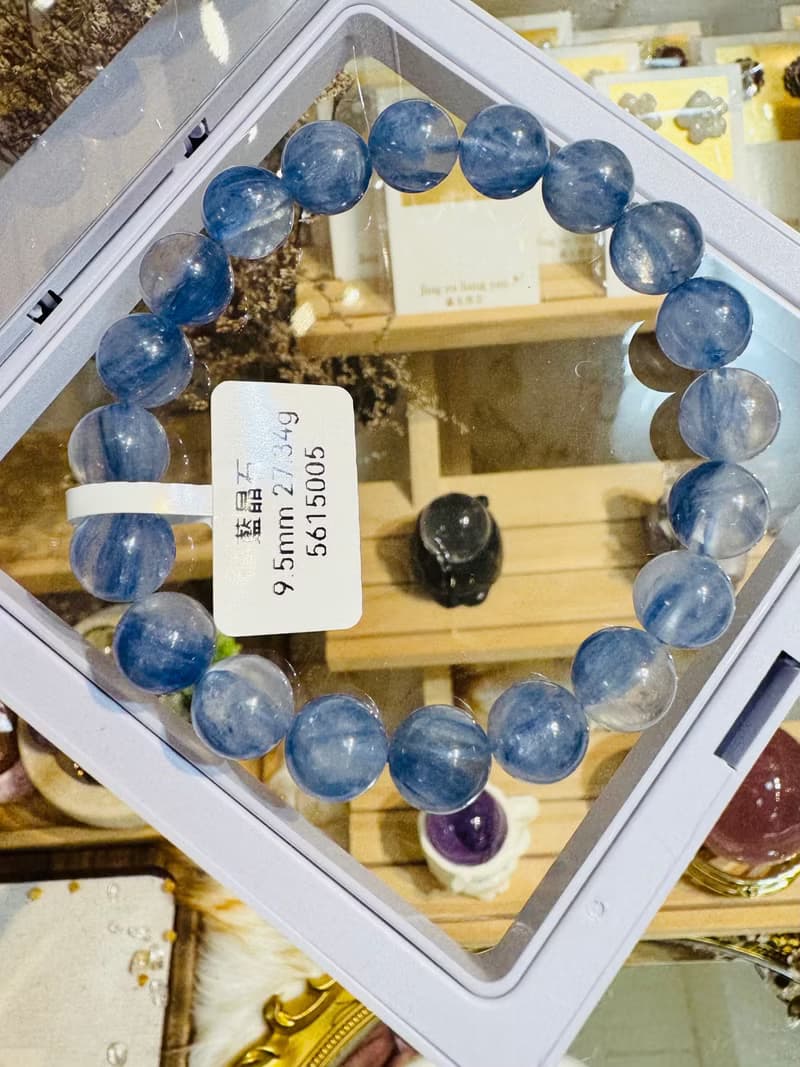 藍色櫻花雨濃色玉化藍晶石9.5mm27.34g轉運水晶提升洞悉力