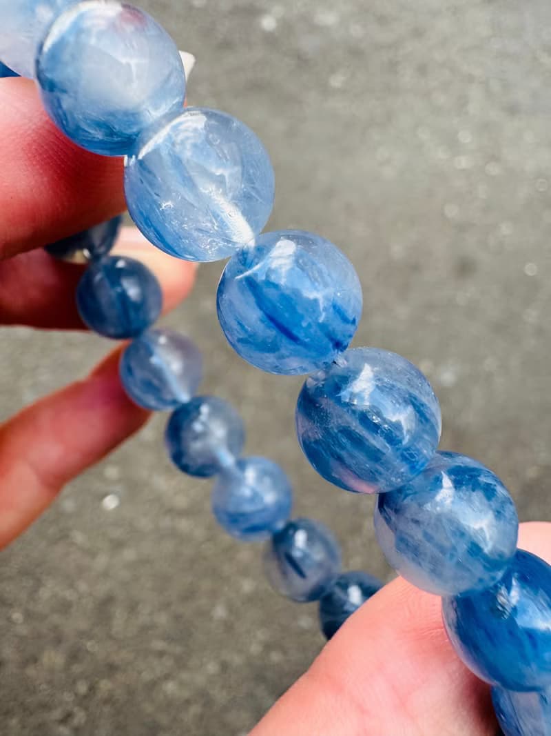 藍色櫻花雨濃色玉化藍晶石9.5mm27.34g轉運水晶提升洞悉力