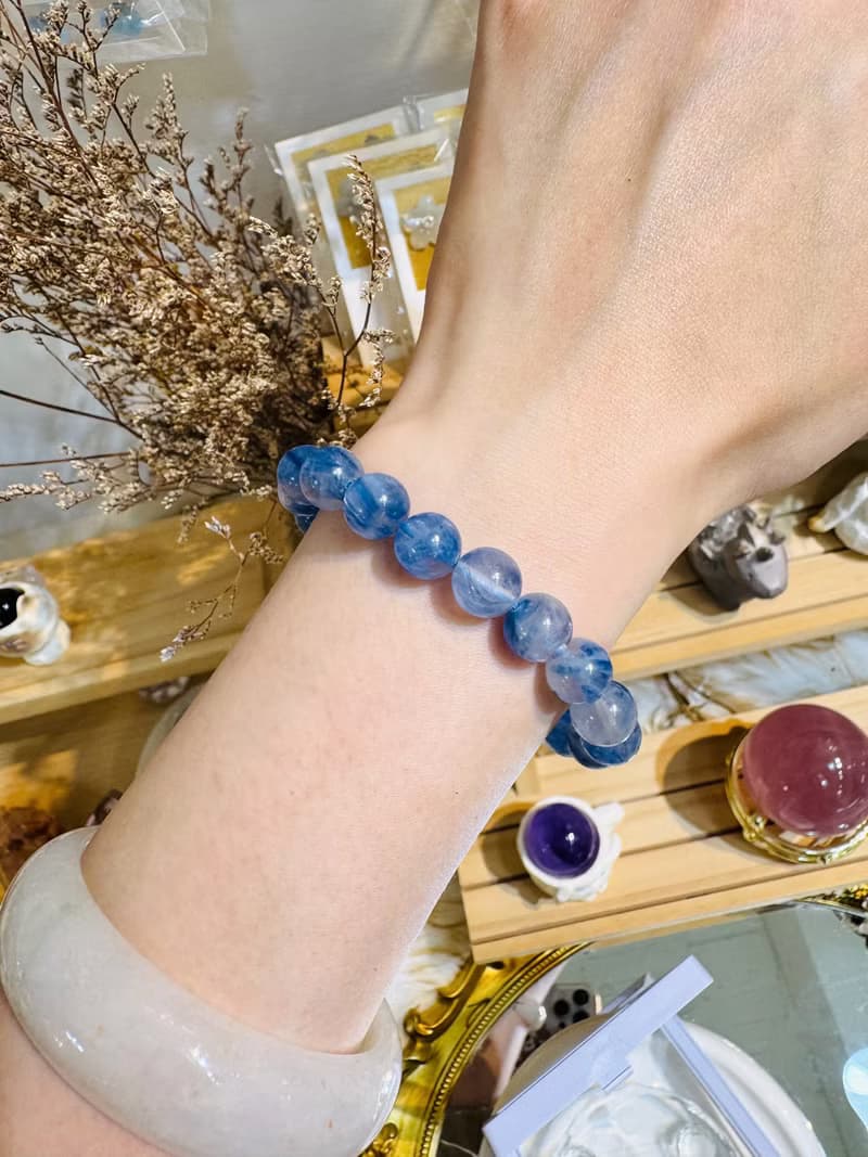 藍色櫻花雨濃色玉化藍晶石9.5mm27.34g轉運水晶提升洞悉力