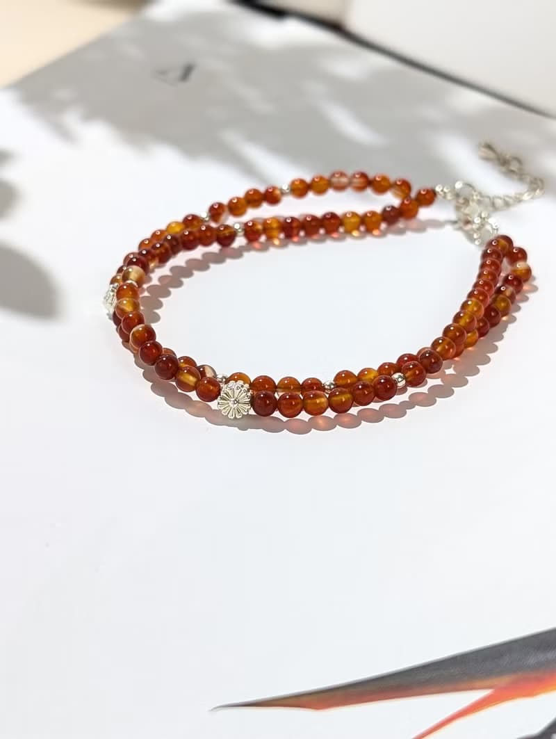 【 大陸紅瑪瑙手鍊 - 勇氣與自信】花語能量 台灣手作天然石