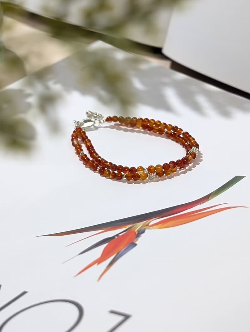 【 大陸紅瑪瑙手鍊 - 勇氣與自信】花語能量 台灣手作天然石