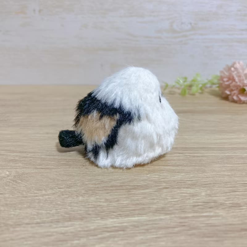 もふもふましゅまろシマエナガ バッグチャームにもなる羊毛フェルトマスコット ふわふわしまえなが 植毛フェルト人形 飾り 置き物 ぬいぐるみ キーホルダー 小鳥