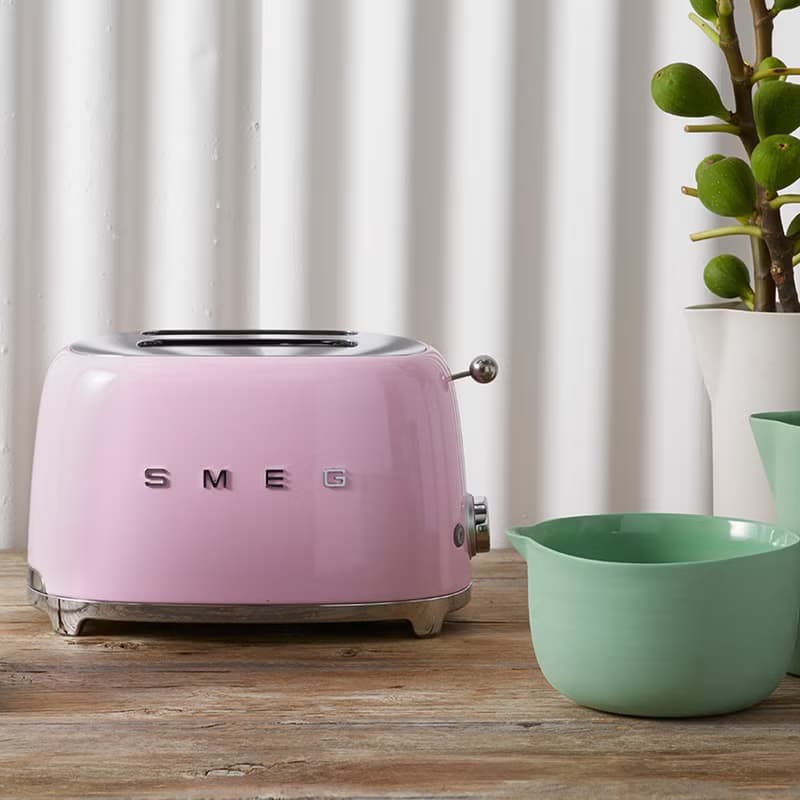 【SMEG】義大利復古美學 2片式烤麵包機-粉紅色