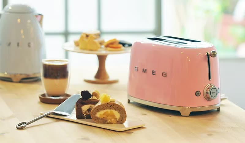 【SMEG】義大利復古美學 2片式烤麵包機-粉紅色