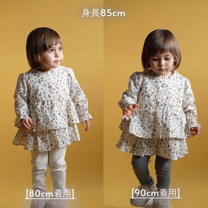 【碎花長版上衣】有機棉 1-4歲  女童上衣洋裝 週歲禮物 日本設計