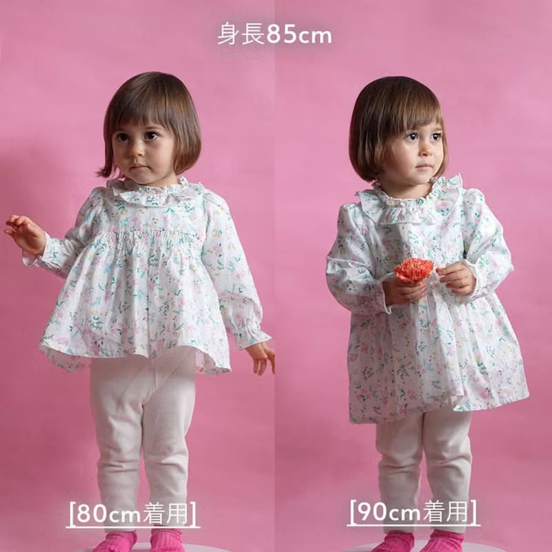 【碎花長版上衣】有機棉 1-4歲  女童上衣洋裝 週歲禮物 日本設計