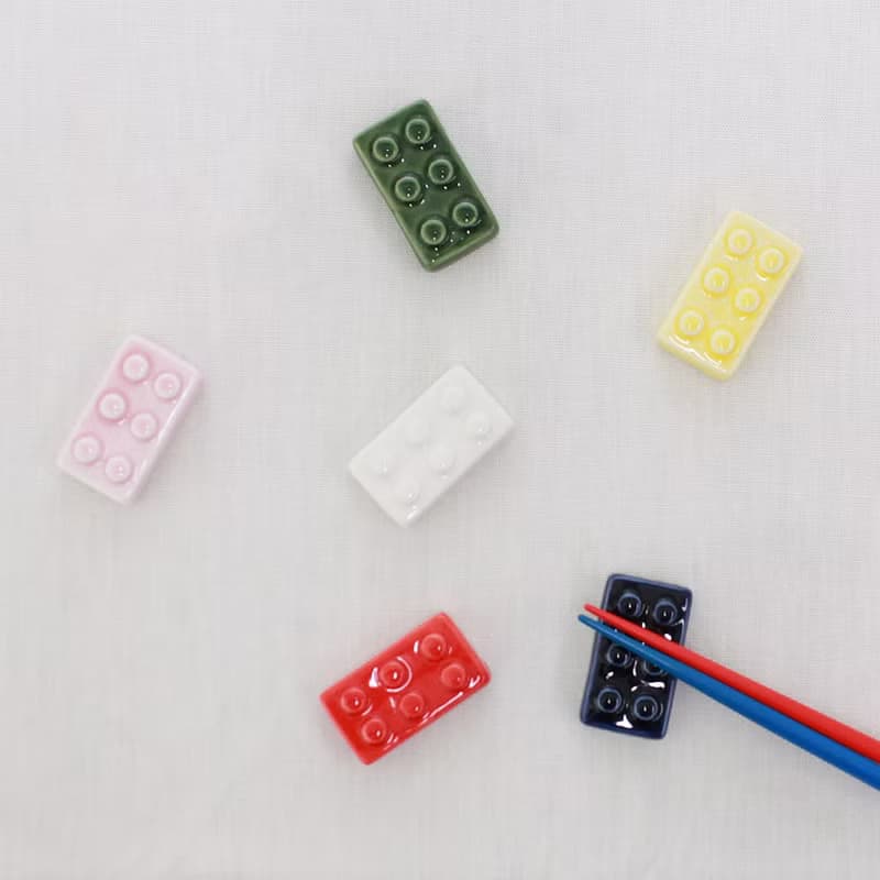 Block Chopstick Rest Ceramic Gift Present Tableware Colourful Cutlery Kitchen