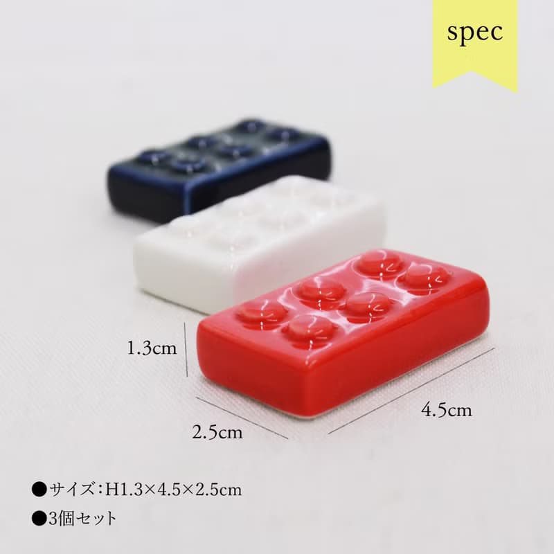 Block Chopstick Rest Ceramic Gift Present Tableware Colourful Cutlery Kitchen