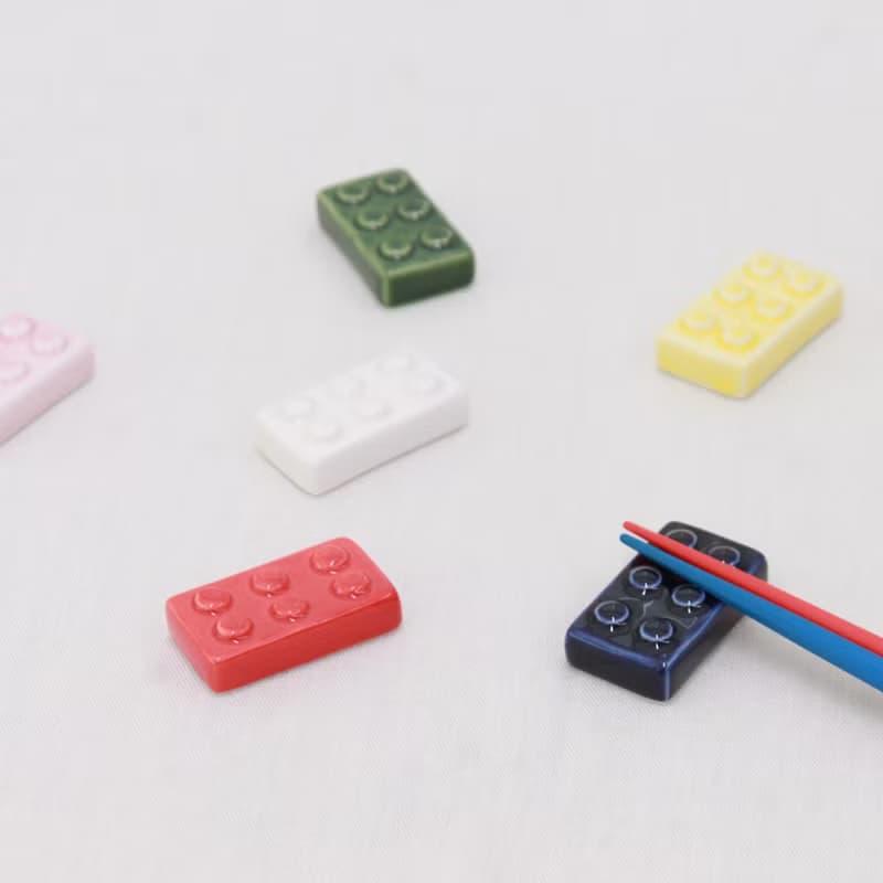 Block Chopstick Rest Ceramic Gift Present Tableware Colourful Cutlery Kitchen