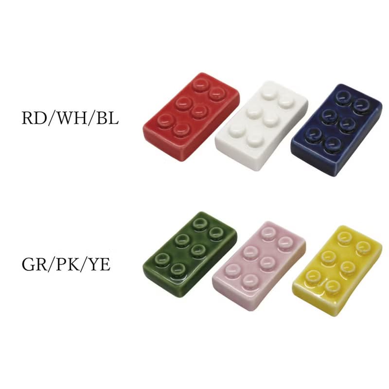 Block Chopstick Rest Ceramic Gift Present Tableware Colourful Cutlery Kitchen