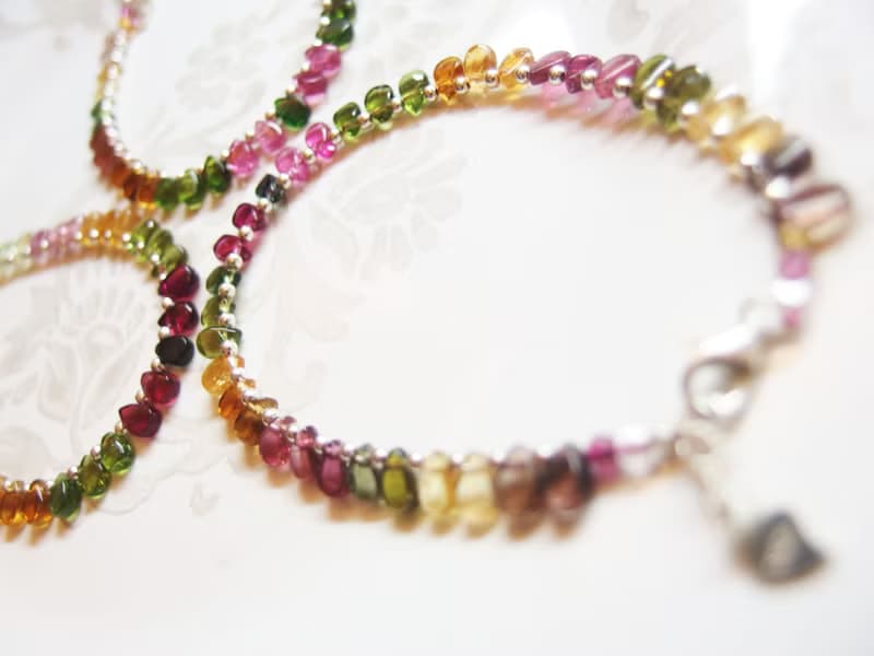 晶晶工坊*Love2hm 【千穗】彩色糖果碧璽/925純銀/手鍊/腳鍊