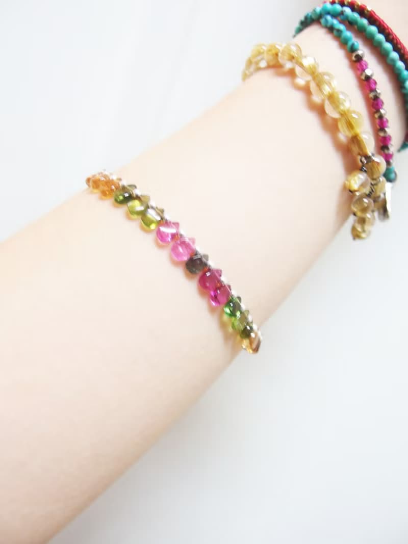 晶晶工坊*Love2hm 【千穗】彩色糖果碧璽/925純銀/手鍊/腳鍊