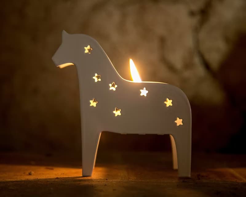 Candle holder // Metal Lantern // Scandinavian Dala horse // FREE SHIPPING //