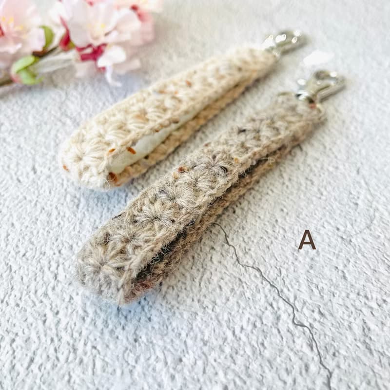 有溫度 鎖匙牌/手機繩 毛線編織 手縫棉布 純色朴素