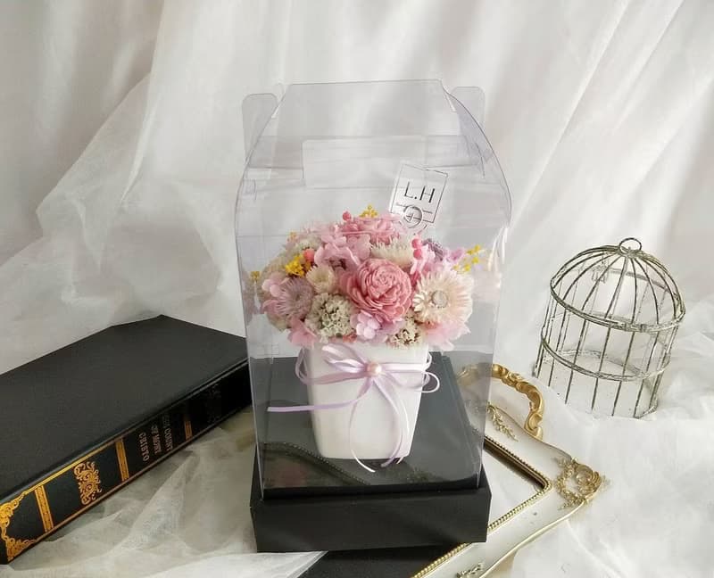 【藍芯手作】微醺午後・乾燥盆花・畢業花束・生日禮物・開幕賀禮