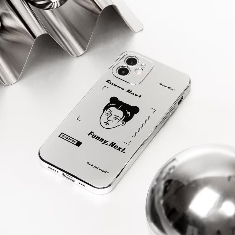 AUG8 STORE 白眼女情侶電鍍鏡面iPhone手機殼 亮面軟殼