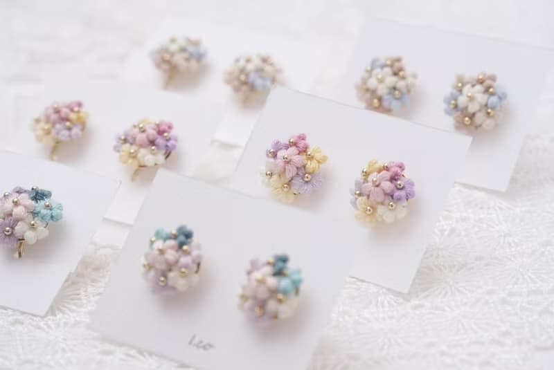 小花のブーケピアス/イヤリング