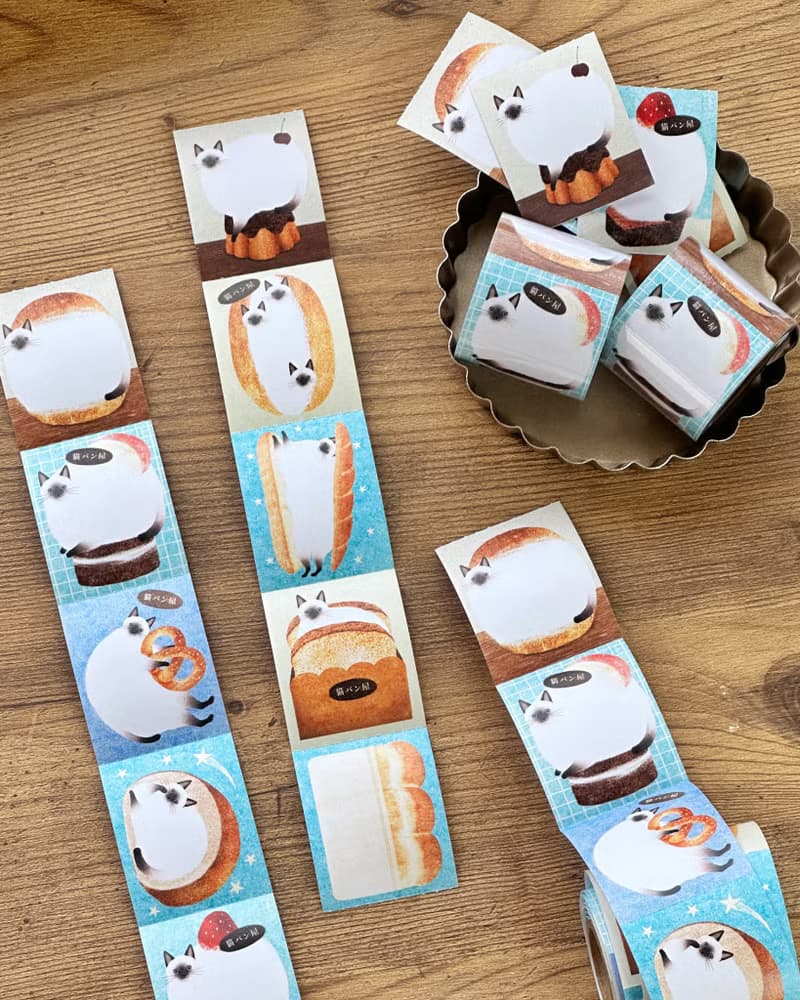 便籤紙膠帶 - 暹羅貓パン屋