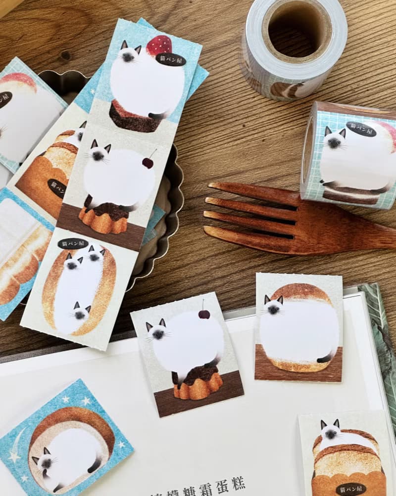 便籤紙膠帶 - 暹羅貓パン屋