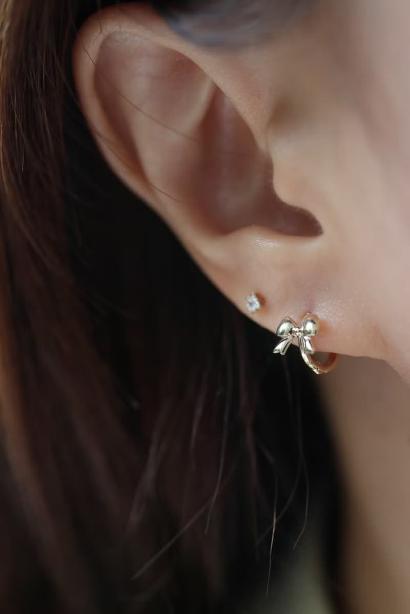14K Gold Butterfly Lock Earring 金蝴蝶結耳扣耳環
