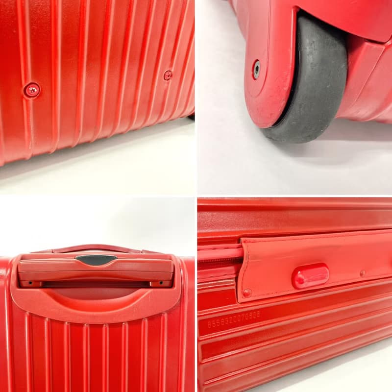 【日本直送 中古美品】リモワ RIMOWA スーツケース・キャリーケース 855.63 サルサ 2輪 ポリカーボネート レッド 63L