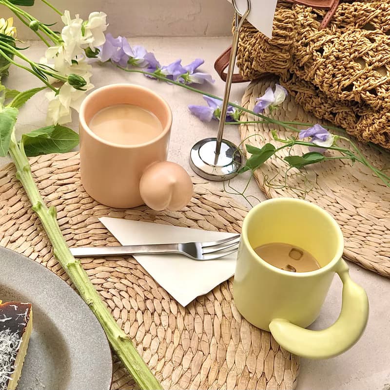 Stan&Co 手工咖啡杯250ml 蜜桃手柄陶瓷馬克杯 情侶對杯