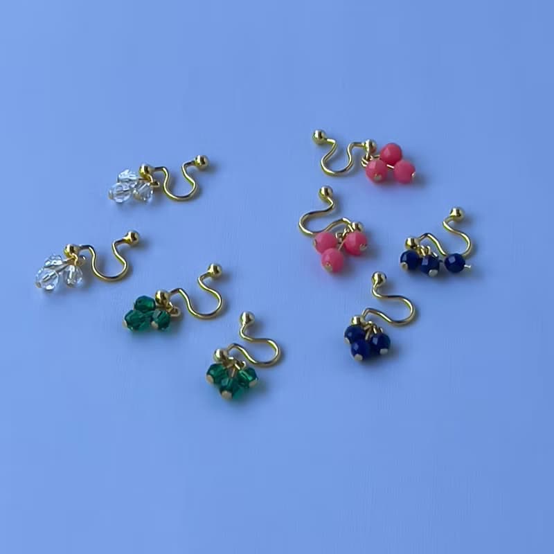 Pink Coral Non-piercing earrings 【gift box】