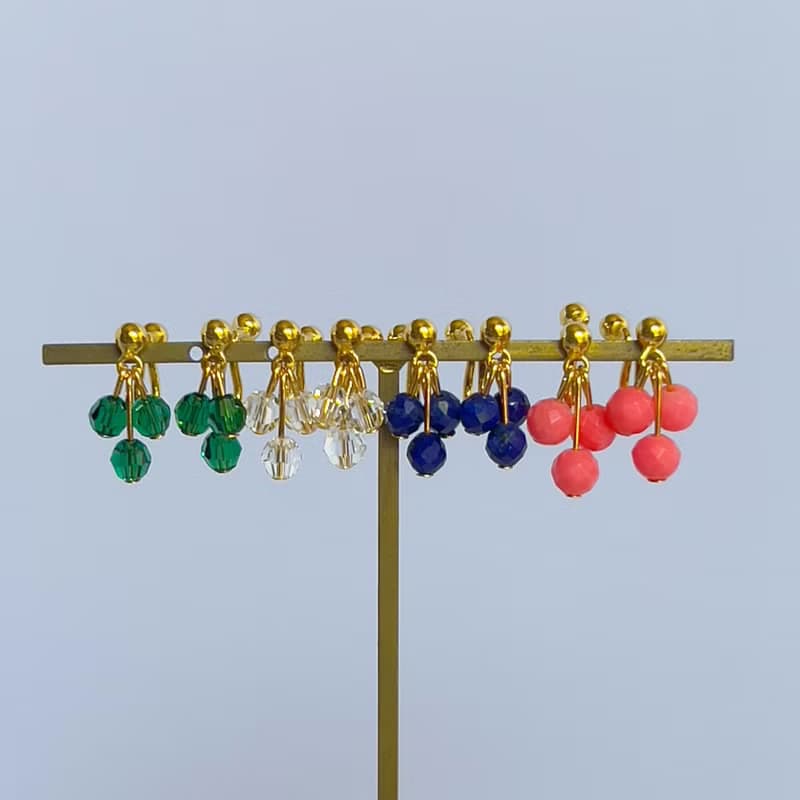 Pink Coral Non-piercing earrings 【gift box】