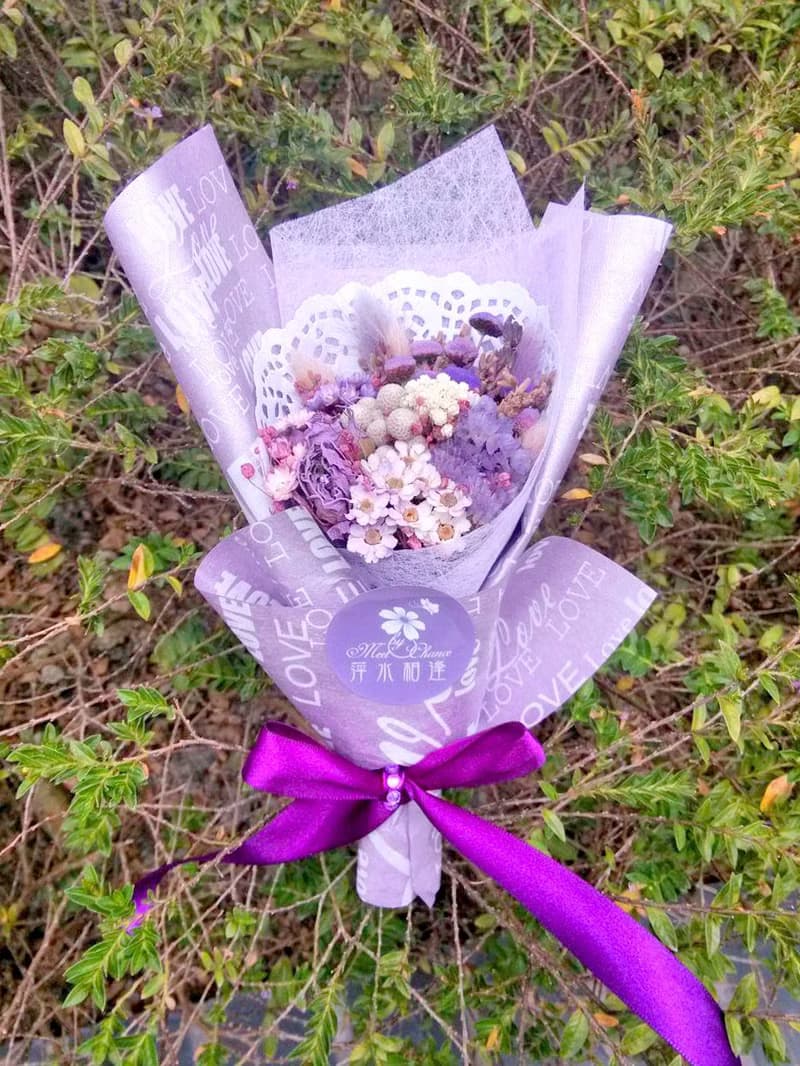 乾燥小花束-LOVE紫色情迷 附卡片 告白花束