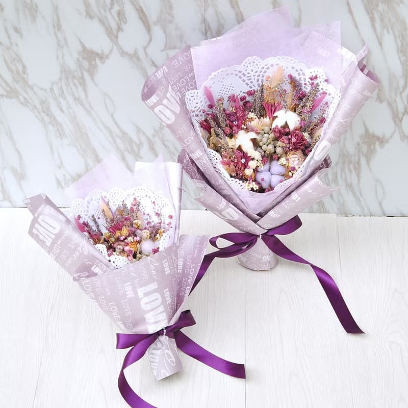 乾燥小花束-LOVE紫色情迷 附卡片 告白花束