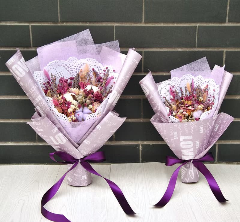 乾燥小花束-LOVE紫色情迷 附卡片 告白花束