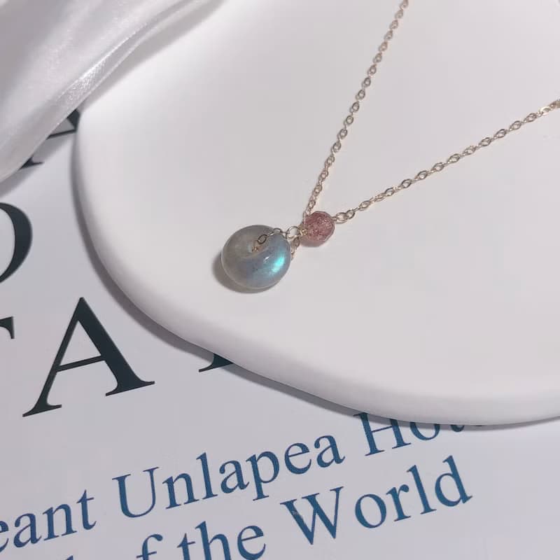 拉長石平安扣 14kgf項鍊