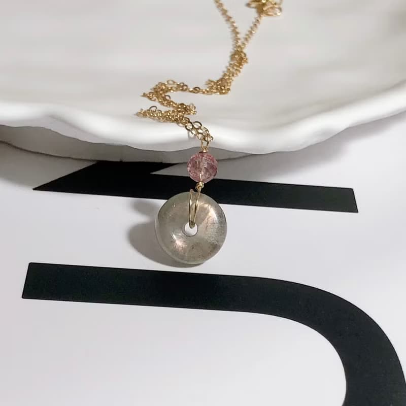 拉長石平安扣 14kgf項鍊