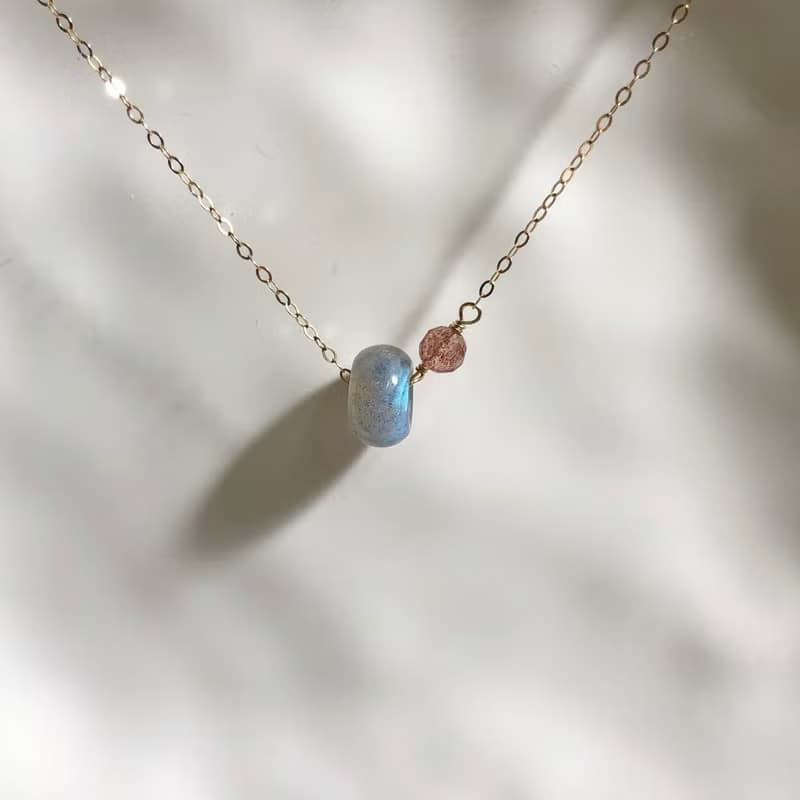 拉長石平安扣 14kgf項鍊