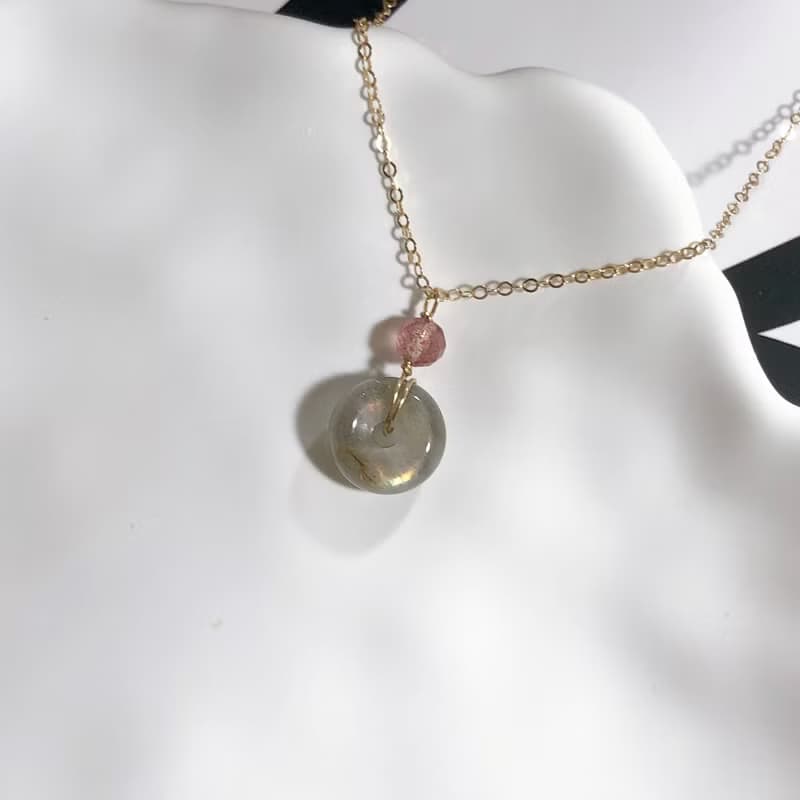 拉長石平安扣 14kgf項鍊