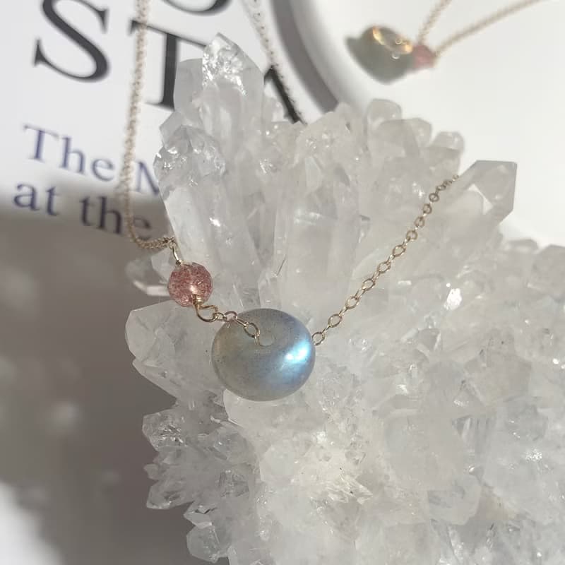 拉長石平安扣 14kgf項鍊