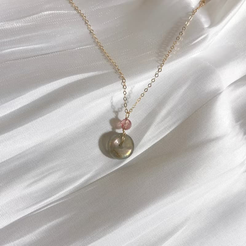 拉長石平安扣 14kgf項鍊