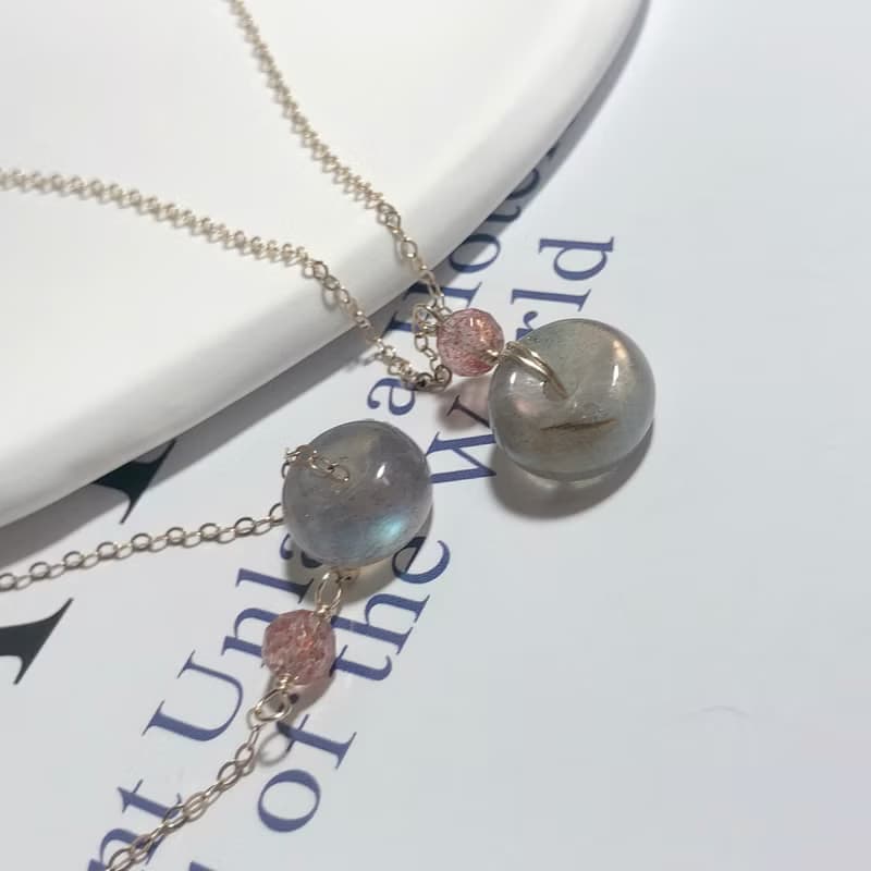 拉長石平安扣 14kgf項鍊