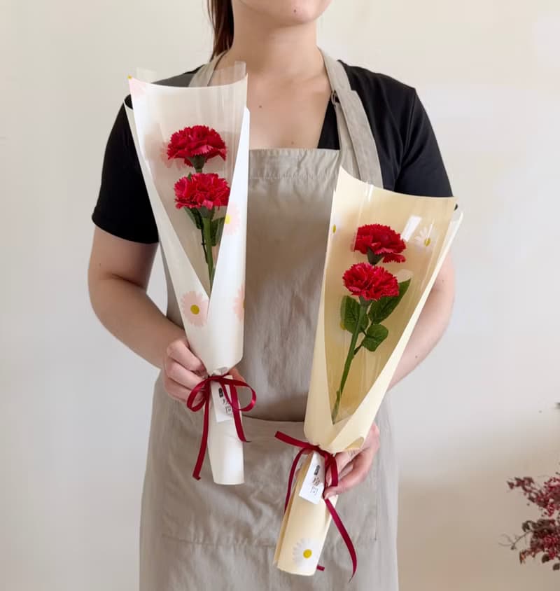 單支康乃馨 香皂花 乾燥花 母親節 可愛 媽媽送禮